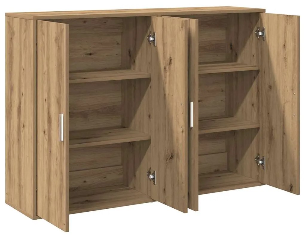 Conjunto de 2 Buffets em Carvalho Artisan 60x31x84 cm - Madeira Estrut