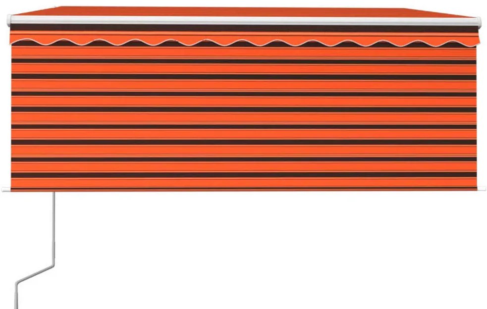 Toldo retrátil automático com estore 3,5x2,5 m laranja/castanho