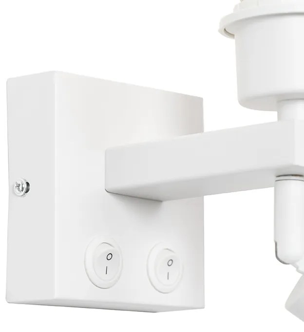 Candeeiro de parede moderno branco com luz de leitura - Brescia