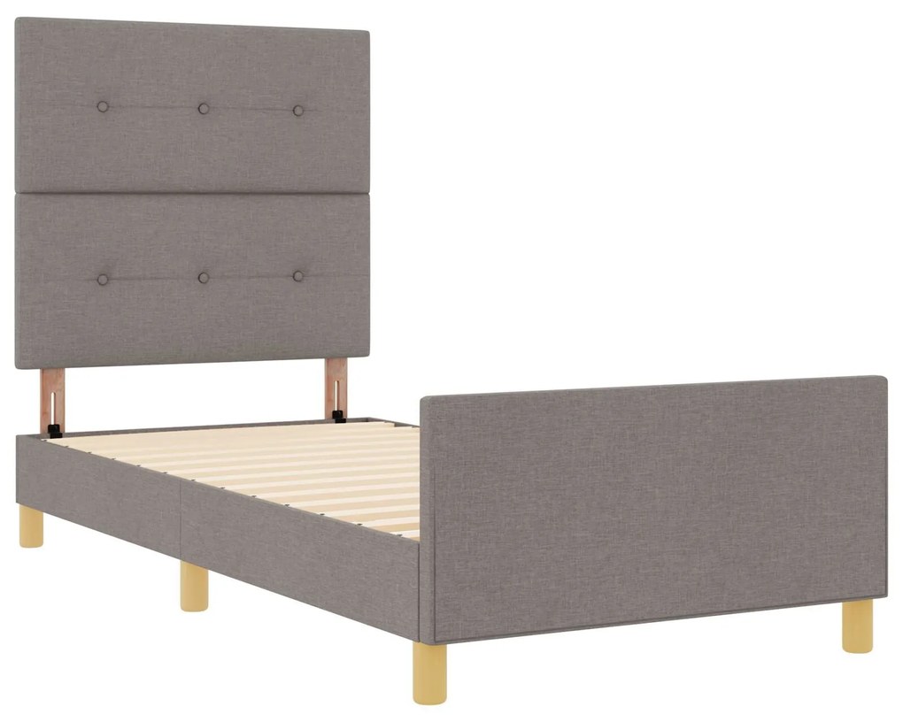 Estrutura de Cama vidaXL em Taupe, 90x190 cm, Tecido