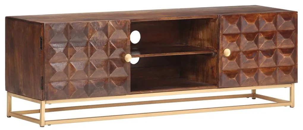 vidaXL Móvel de TV 124x29x45 cm madeira de mangueira maciça