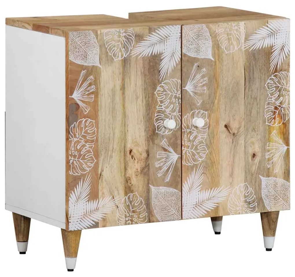 vidaXL Armário para lavatório 62x33x58 cm madeira de mangueira maciça