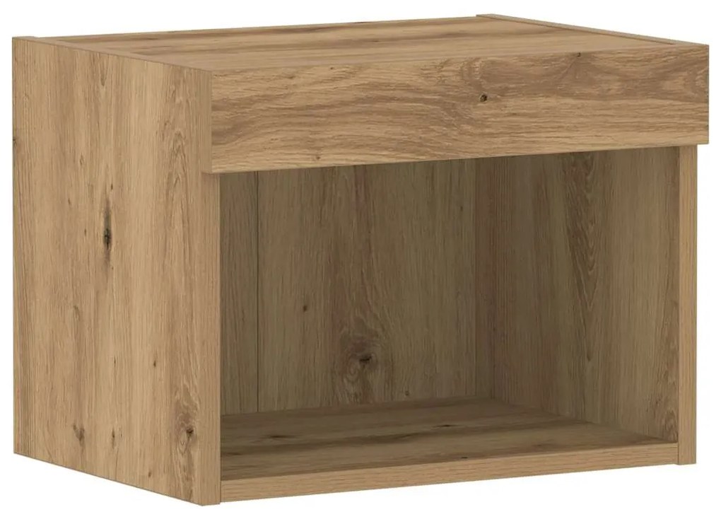 Armários de parede vidaXL com luzes LED 2 pcs Carvalho artesanal 40x30