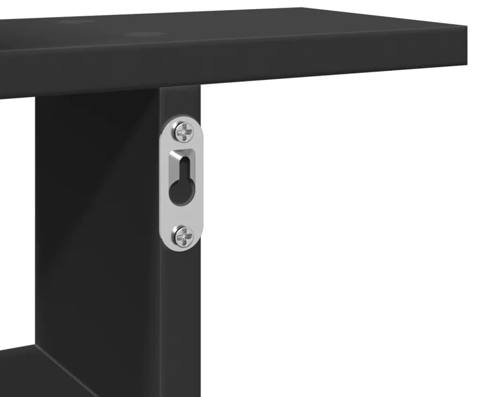 Prateleiras de parede 2 pcs 38x12x38 cm deriv. de madeira preto
