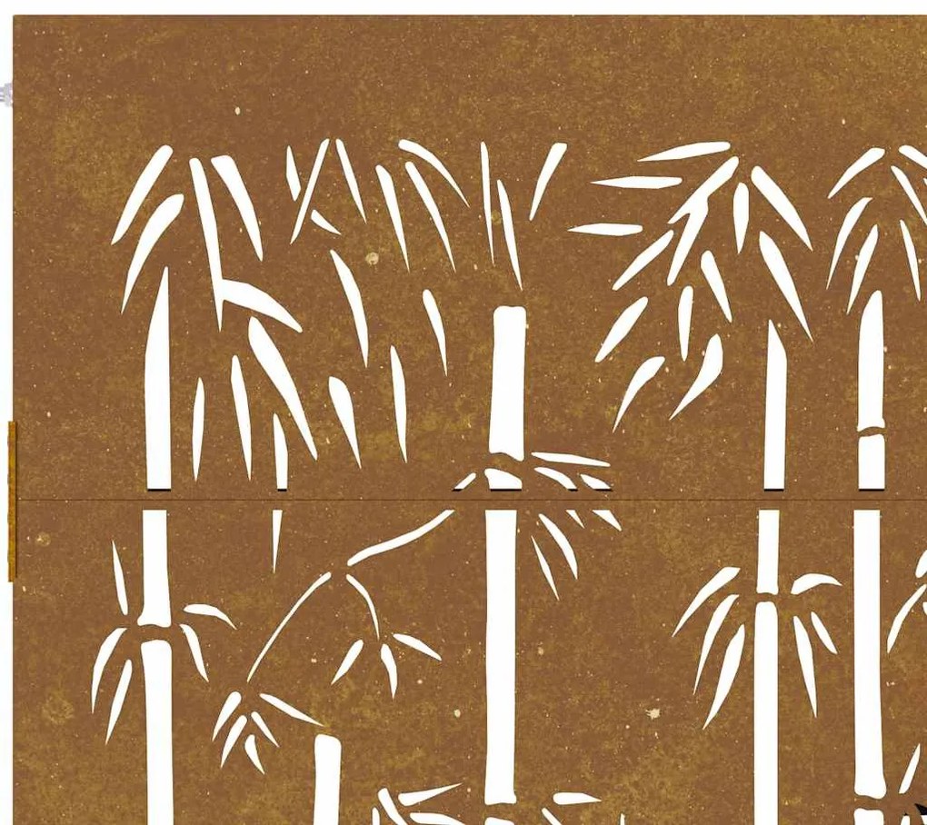 Portão de jardim 85x200 cm aço corten design bambu