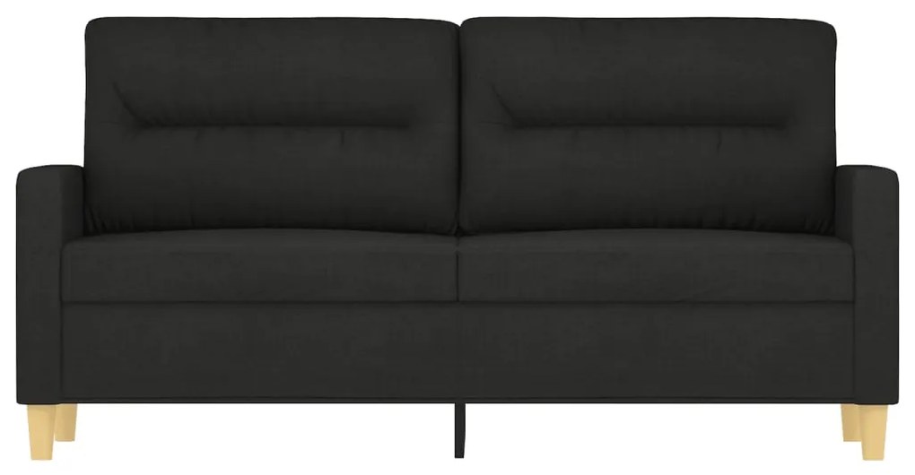 Sofá de 2 lugares tecido 140 cm preto