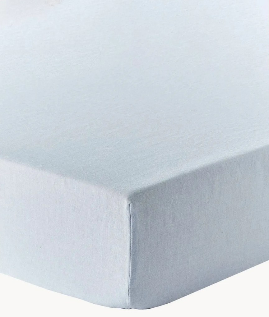 Lençol em linho lavado com elástico para topper Airy