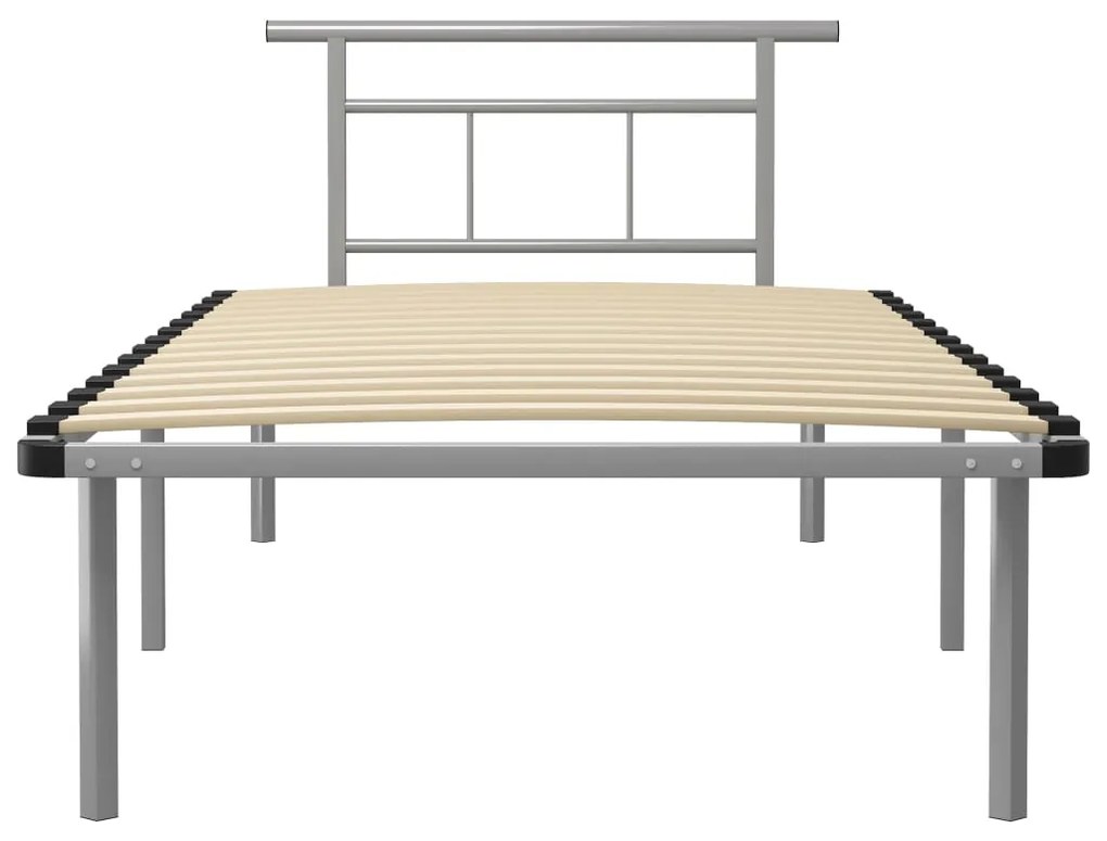 Estrutura de cama 100x200 cm metal cinzento