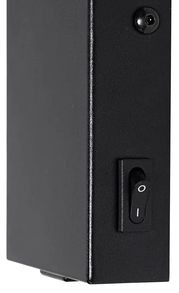 Candeeiro de parede moderno preto com USB ajustável - Croft