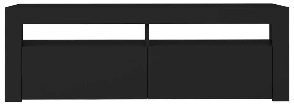 Móvel de TV com luzes LED 120x35x40 cm preto
