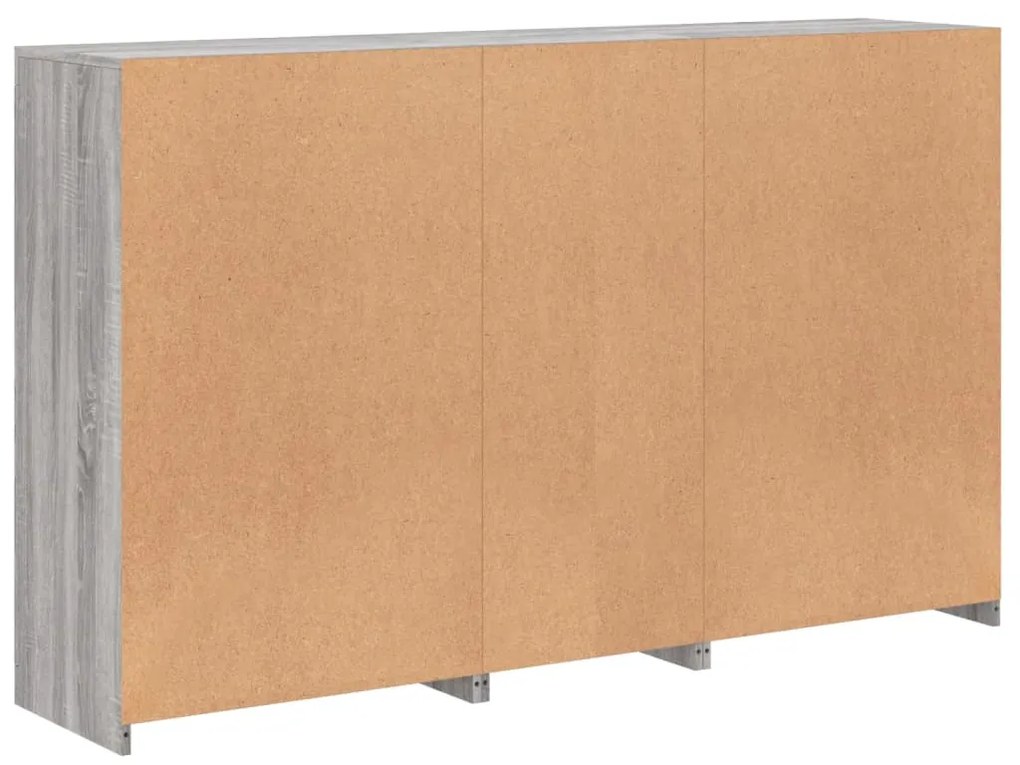 Aparador com luzes LED 162x37x100 cm cinzento sonoma
