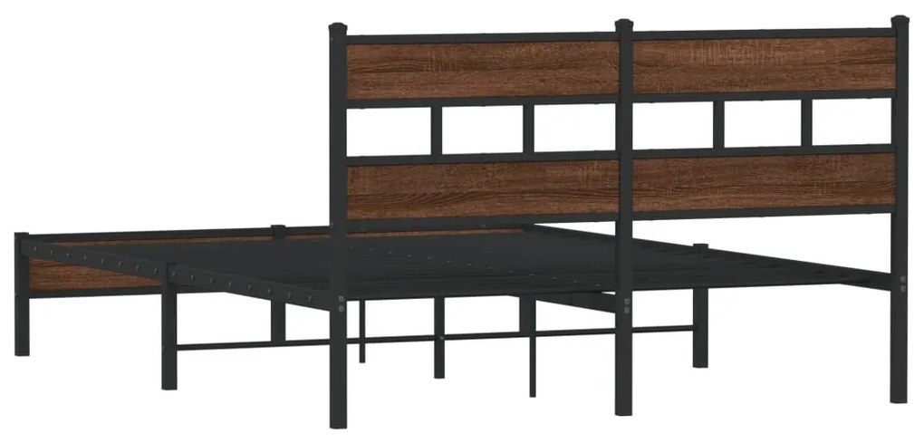 Estrutura cama s/ colchão derivados madeira carvalho castanho