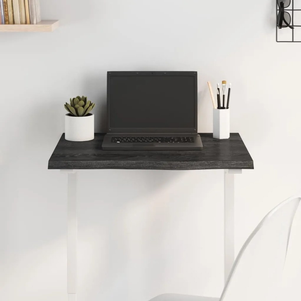3156407 vidaXL Tampo de mesa 60x40x2 cm carvalho tratado cinza-escuro