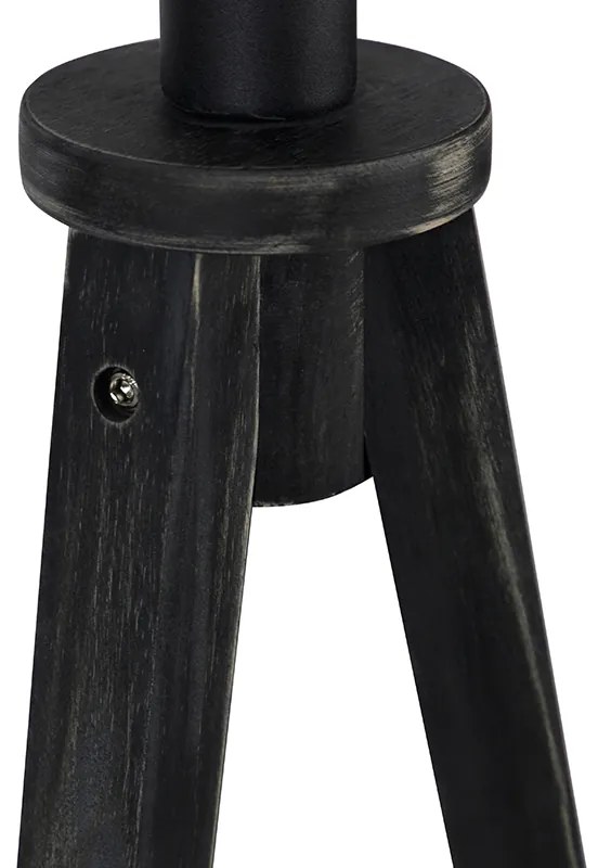 Candeeiro de pé tripé rústico preto - Tripod Classic Rústico