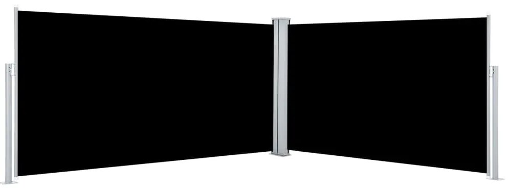 Toldo lateral retrátil 160x600 cm preto
