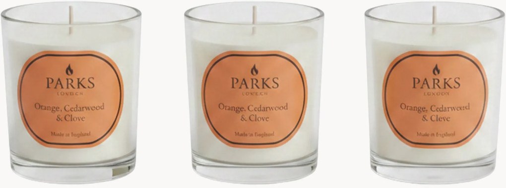 Velas perfumadas artesanais Vintage Aromatherapy (laranja, madeira de cedro, cravinho), conjunto de 3