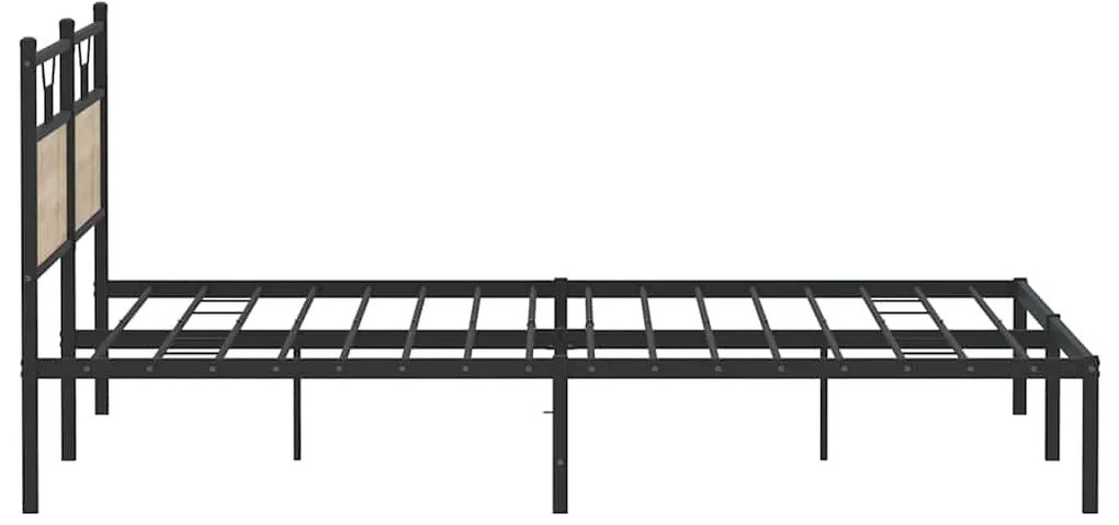 Estrutura de cama sem colchão 200x200 cm carvalho sonoma