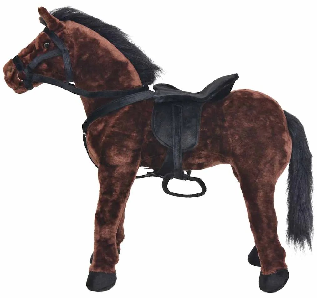 Cavalo de montar em peluche castanho escuro XXL