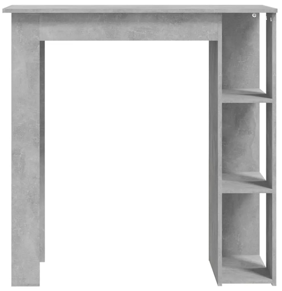 Mesa de bar c/ prateleiras derivados de madeira cinza cimento
