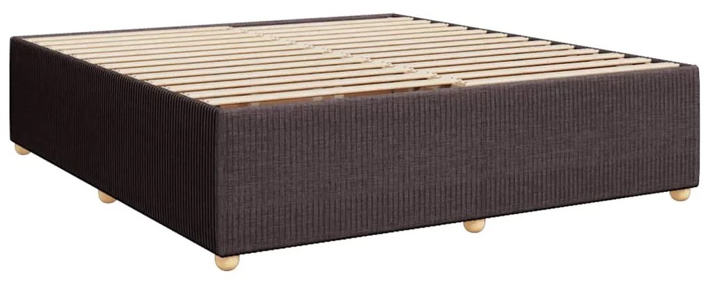 Cama com molas/colchão 200x200 cm tecido castanho-escuro
