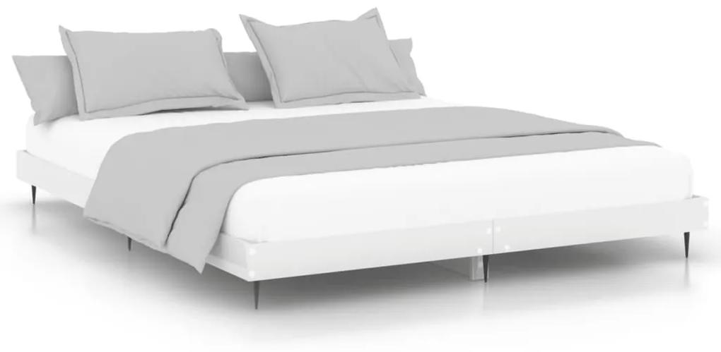 Estrutura de cama 120x200 cm derivados madeira branco brilhante