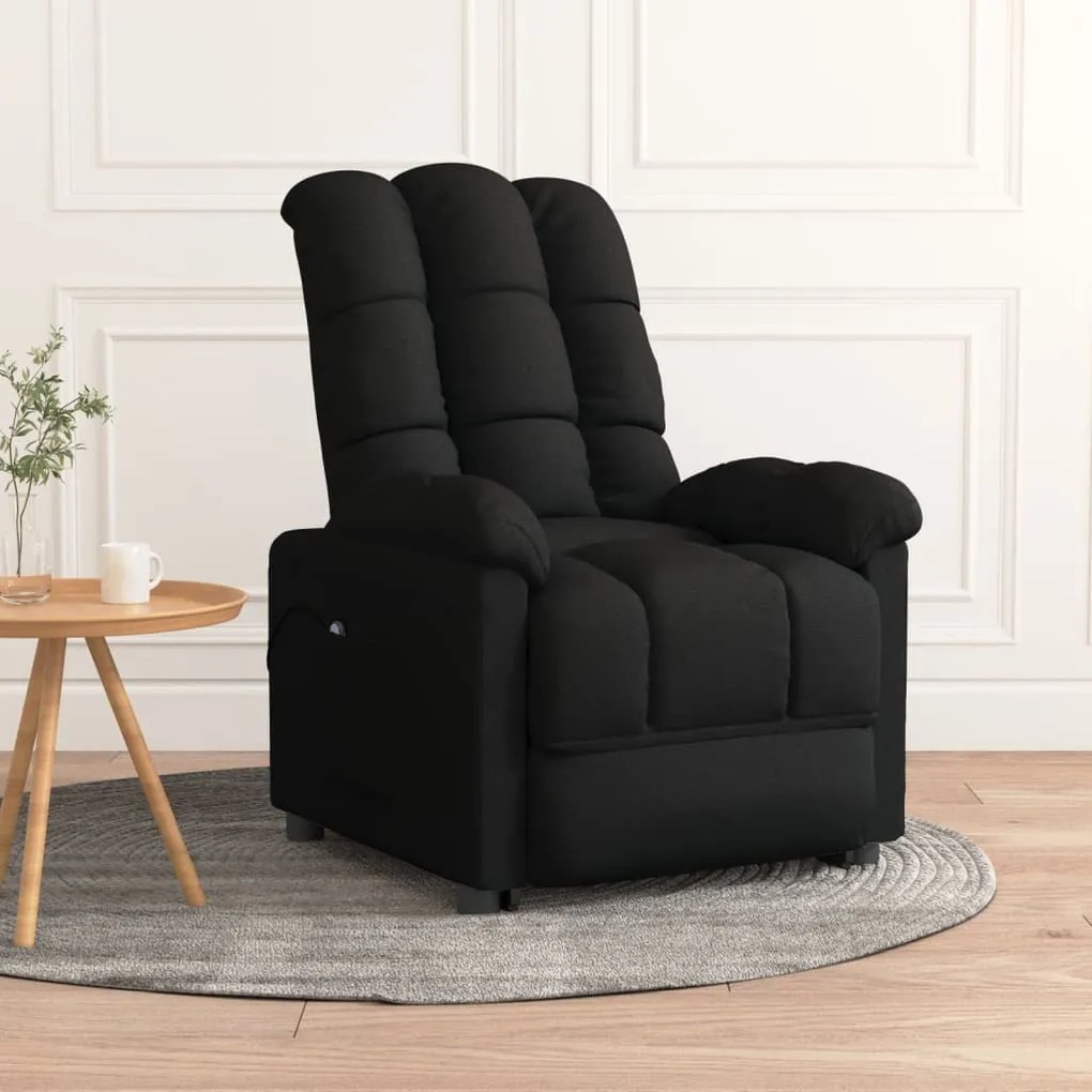 3073750 vidaXL Poltrona elétrica reclinável tecido preto