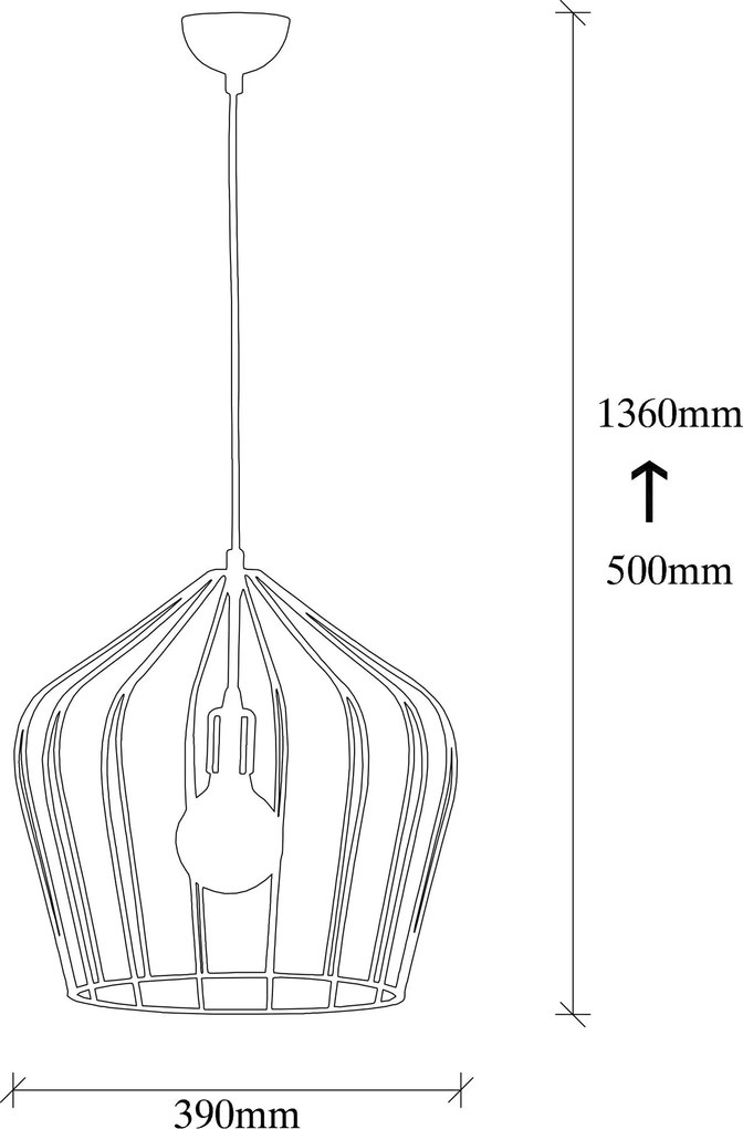 Candeeiro de Teto Fellini – Preto – 39 cm