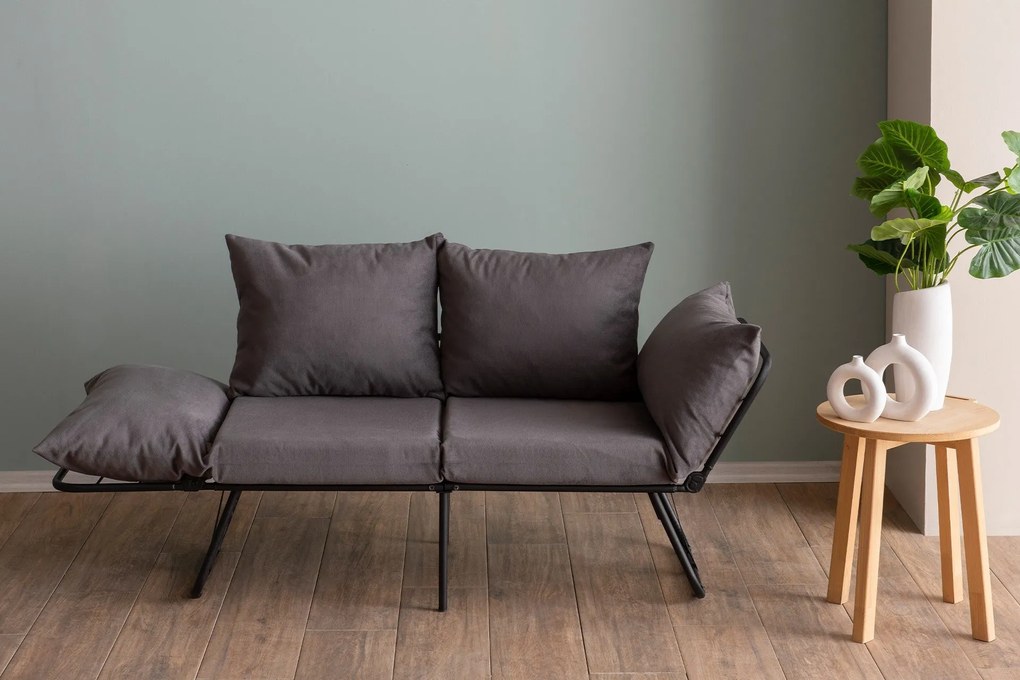 Sofá-Cama de 2 Lugares Viper – Cinzento – 150 x 78 x 60 cm