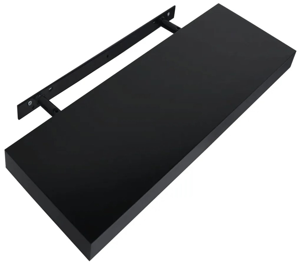 Prateleiras de parede suspensas 2 pcs 40x20x3,8 cm preto