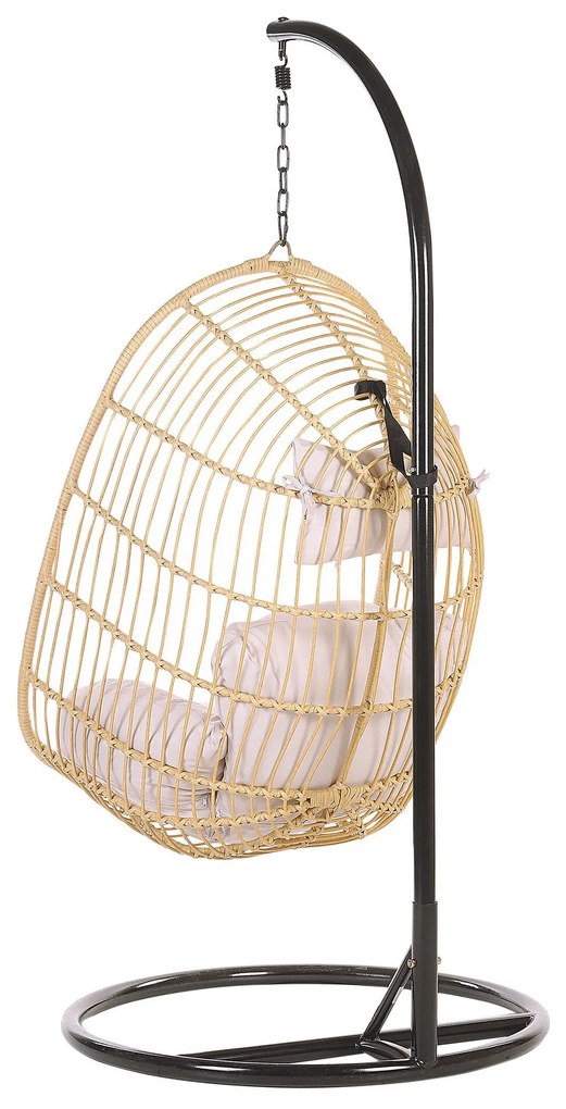 Cadeira suspensa em rattan cor natural com suporte CASOLI Beliani