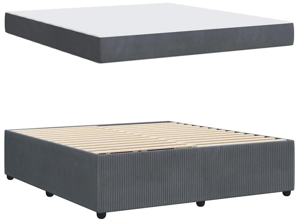 Estrutura de cama com colchão Cinzento escuro 180 x 200 cm