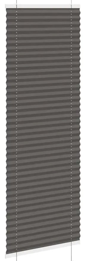 Preto Plissada Cega 40x100 cm Largura Tecido 39,4 cm Poliéster
