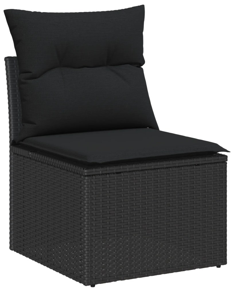 Conjunto de Sofá para Jardim vidaXL com 12 Peças e Almofadas Preto Vim