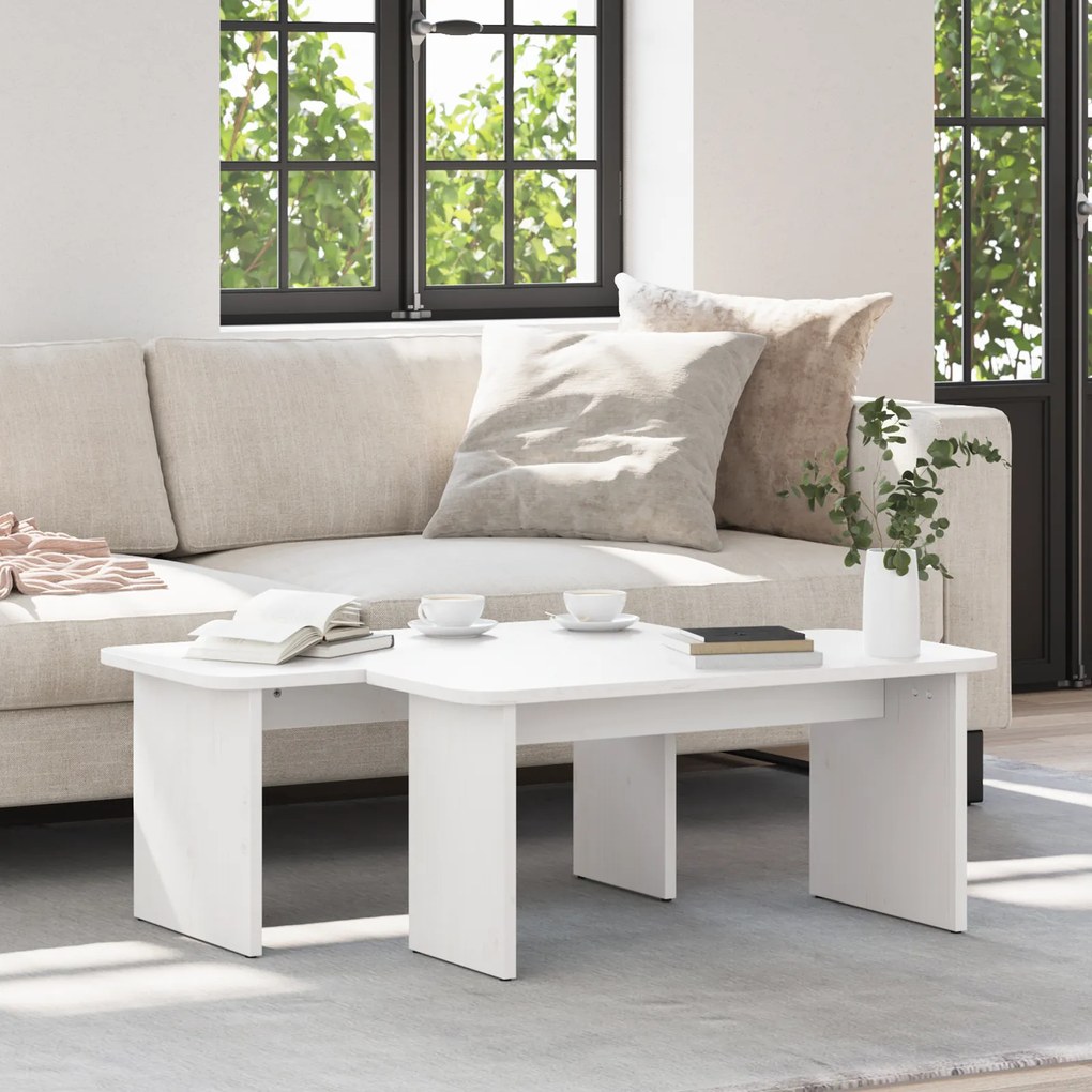 vidaXL Mesa de centro 2 pcs Branco 100 x 69 x 35.5 cm