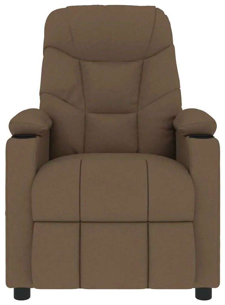 Poltrona de massagens reclinável tecido castanho