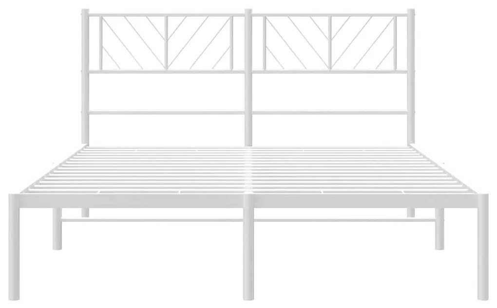 Estrutura de cama com cabeceira 150x200 cm metal branco