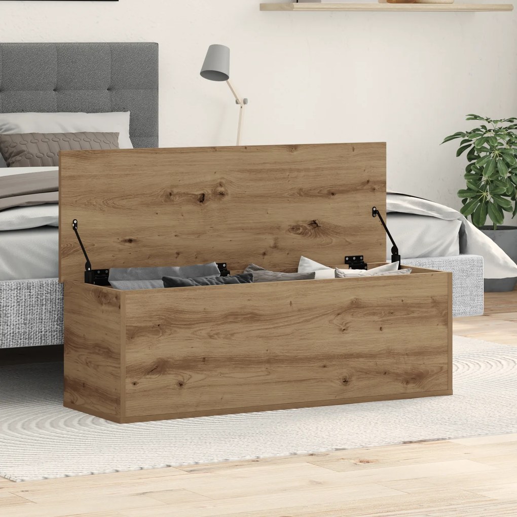 Caixa de Armazenamento vidaXL Carvalho Artisan 102x35x35 cm Madeira Reforçada