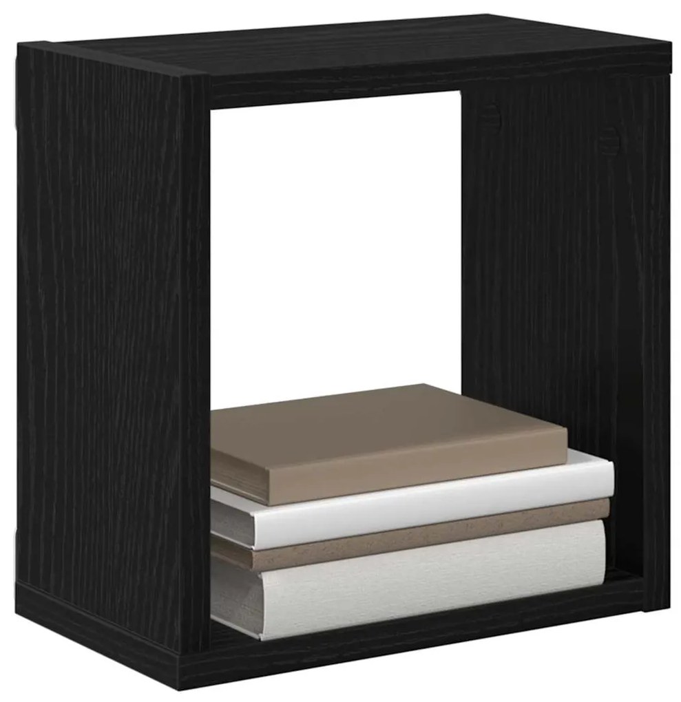 Prateleiras de Parede Carvalho Preto MDF 26 x 15 x 26 cm