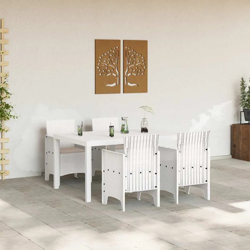 Conjunto de Jantar para Jardim 5 pcs Branco 150 x 100 x 73 cm