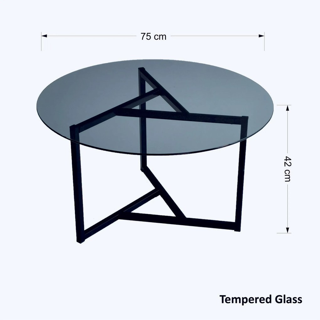 Mesa de Centro Trio Sehpa – Preto Fumê – 75x42x75 cm