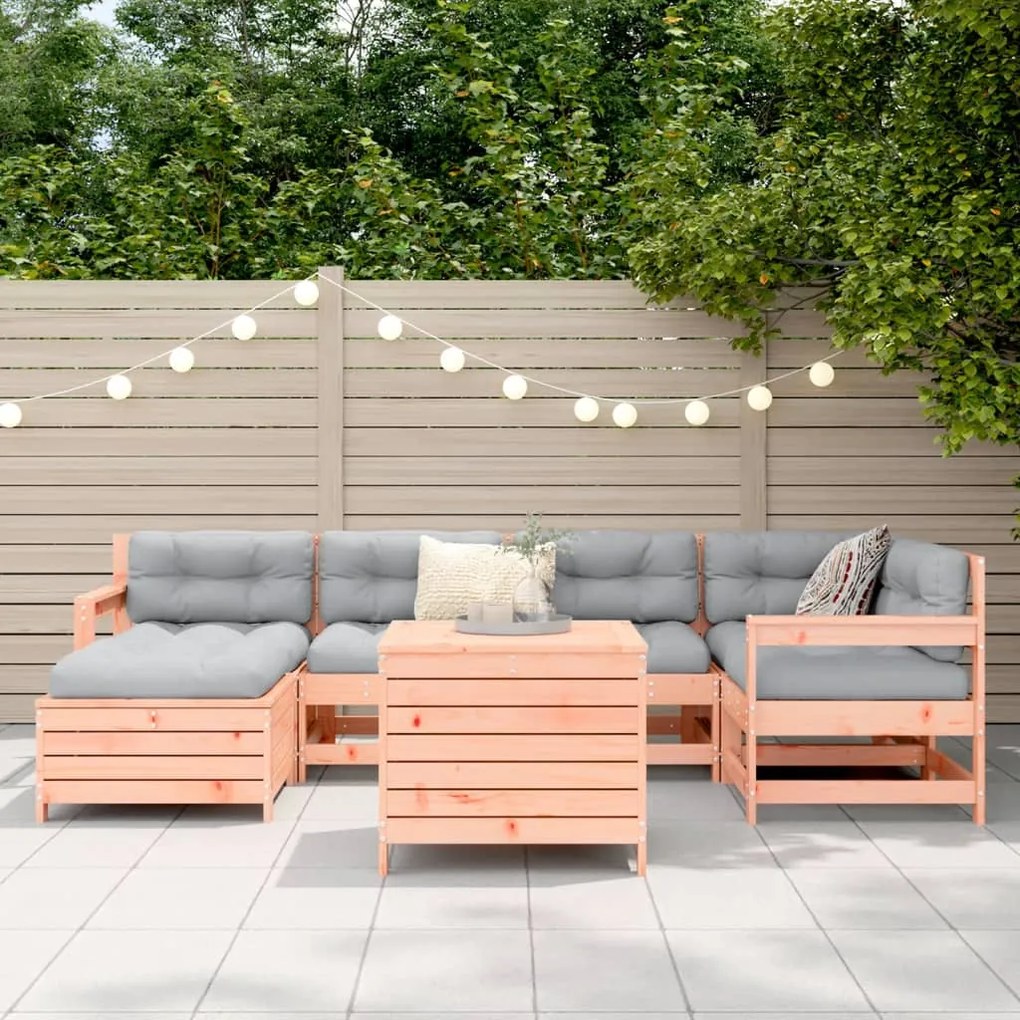 7 pcs conjunto sofás jardim madeira abeto-de-douglas