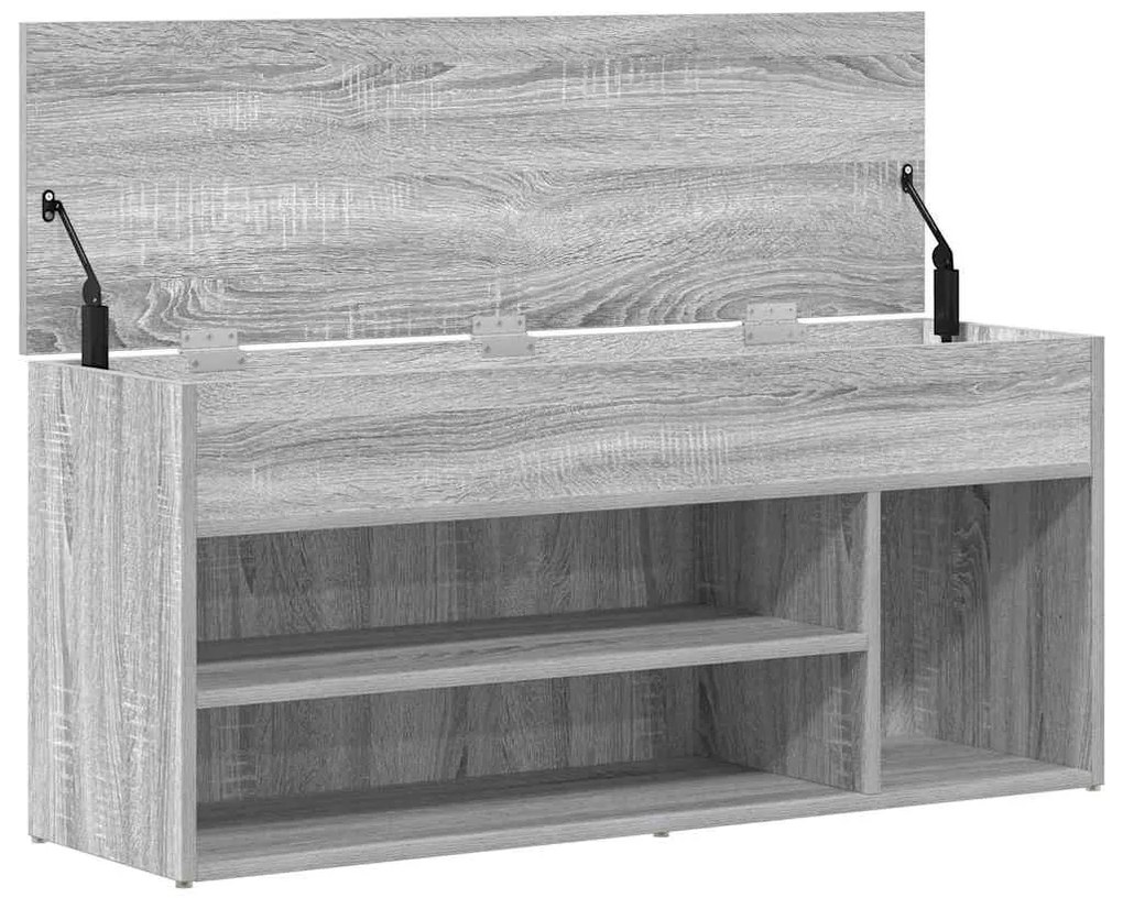 Banco sapateira 102x30,5x45cm derivados madeira cinzento sonoma