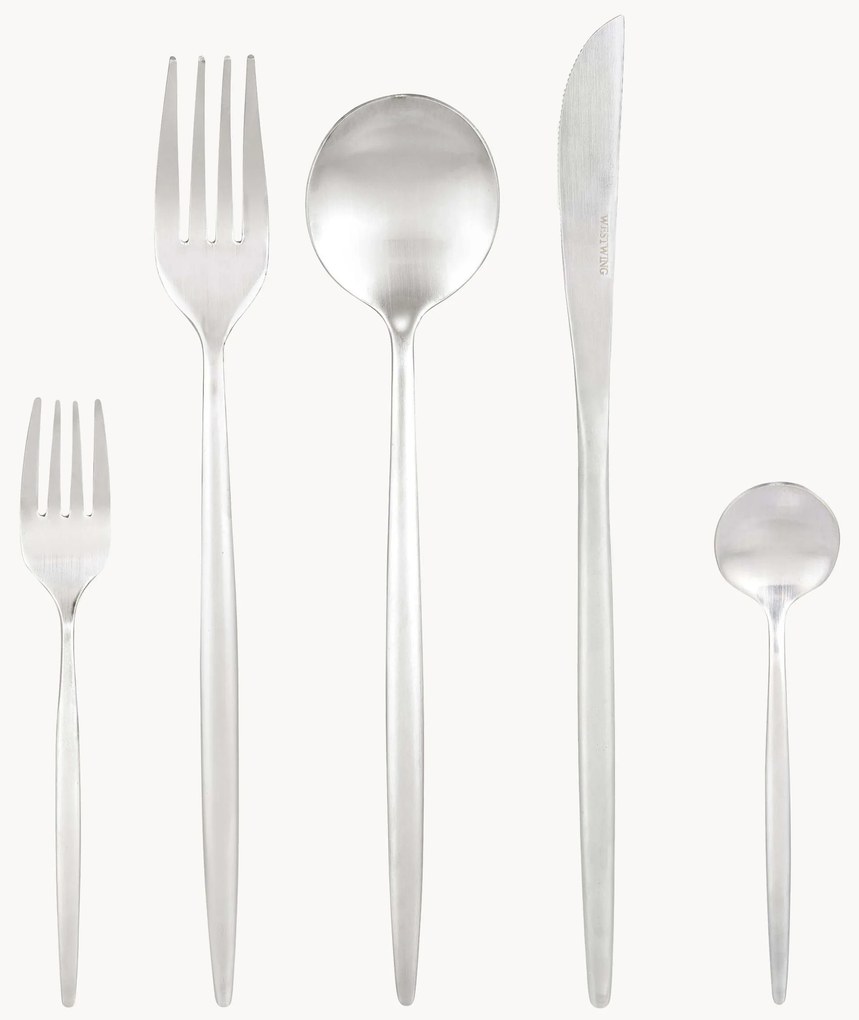 Conjunto de talheres escovados Shimmer, vários tamanhos