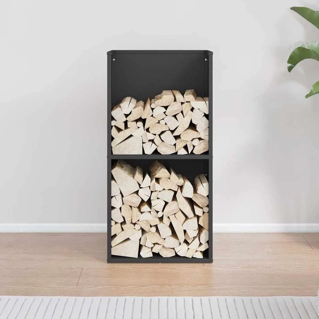 Suporte para lenha 40x30x80 cm aço laminado a frio preto