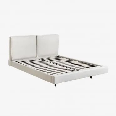 Cama Estofada Ketia Tecido Branco Quebrado & 160 X 200 Cm & Sem Colchão - Sklum
