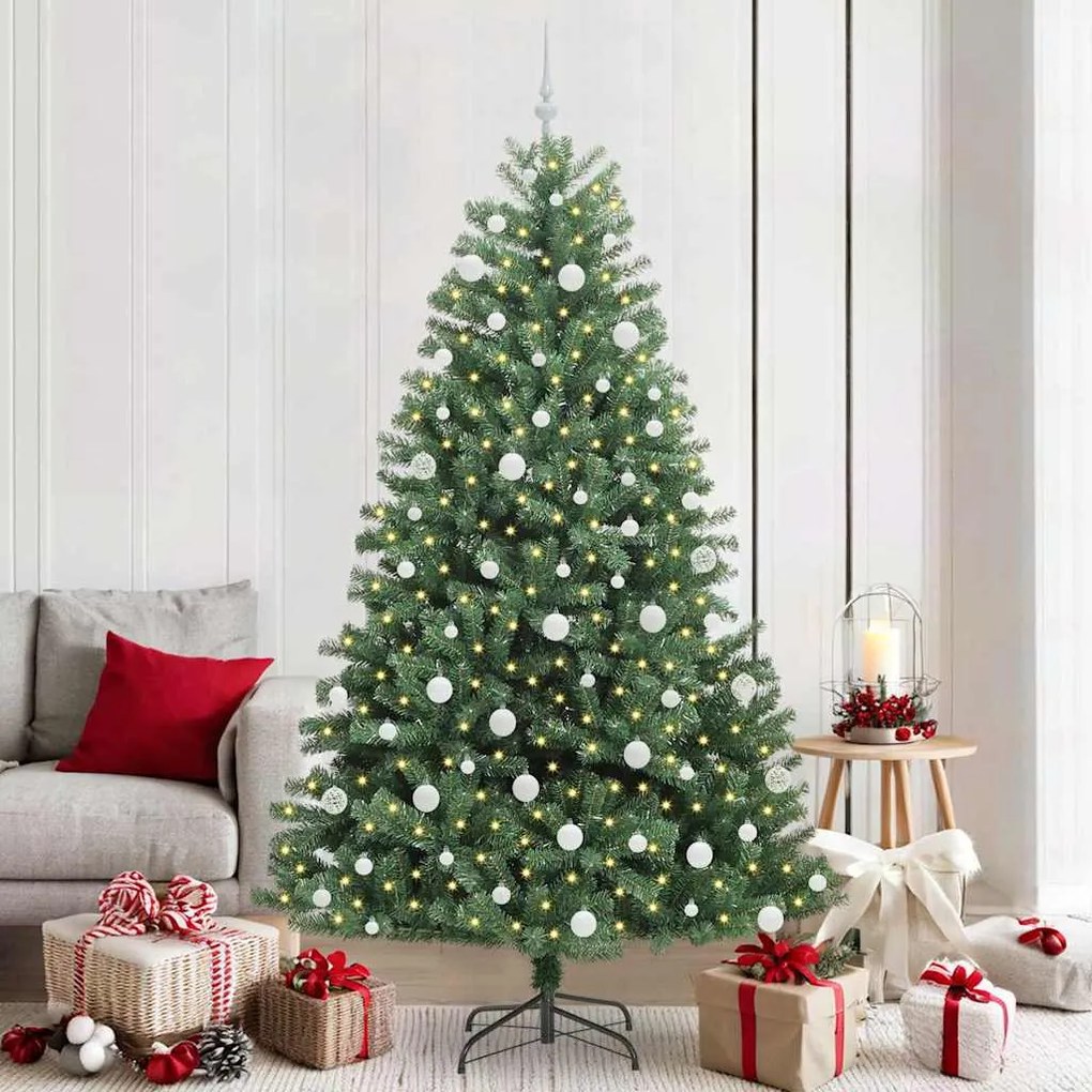 vidaXL Árvore de Natal Articulada Artificial Verde 210 cm PVC e Metal