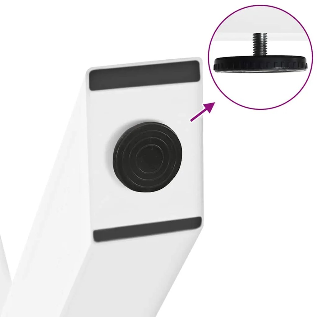 Pés para mesa de centro em formato de X, 2 peças, branco, 60x (30-31)
