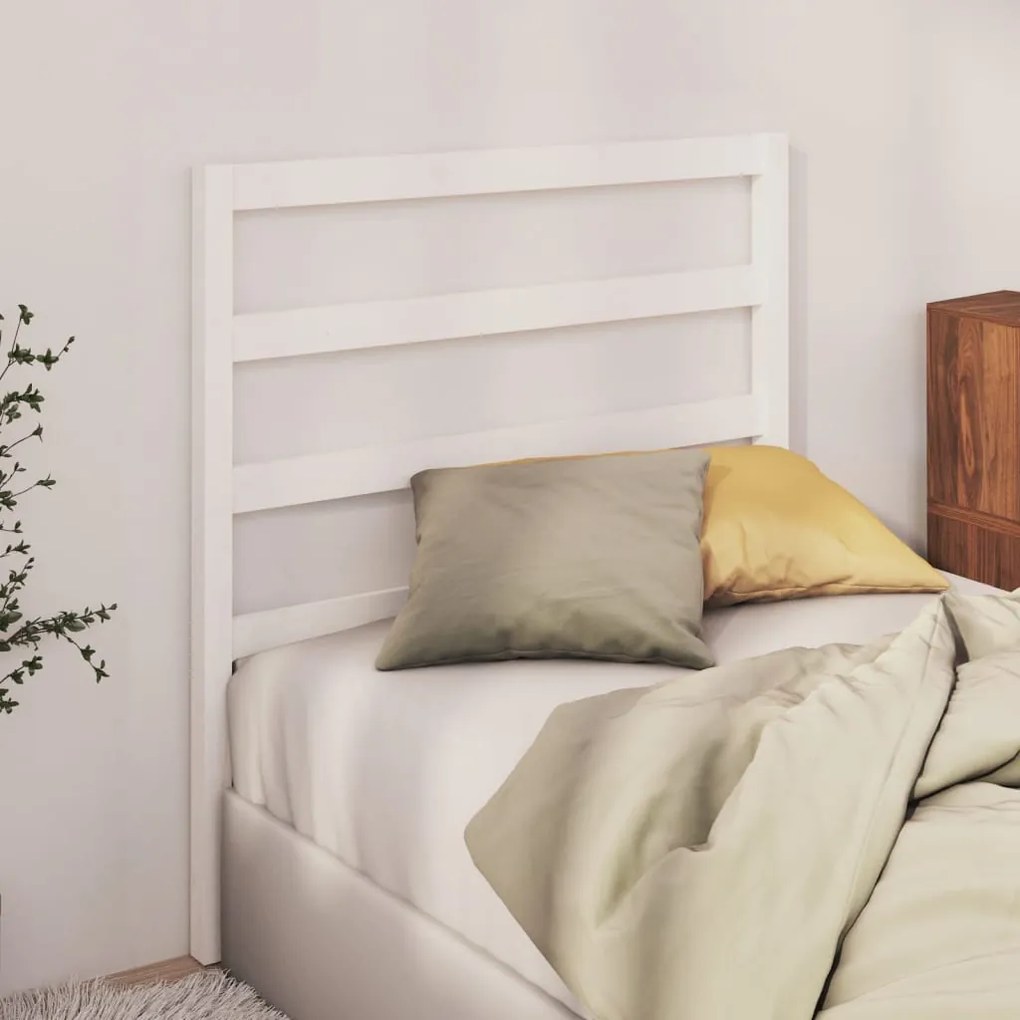 Cabeceira de cama 95x4x100 cm pinho maciço branco