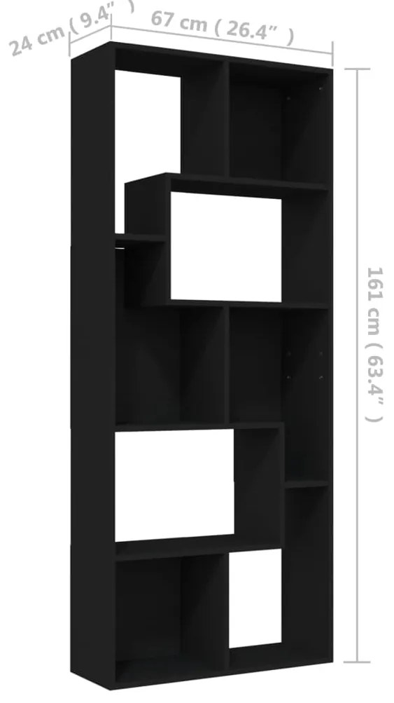 Estante 67x24x161 cm derivados de madeira preto