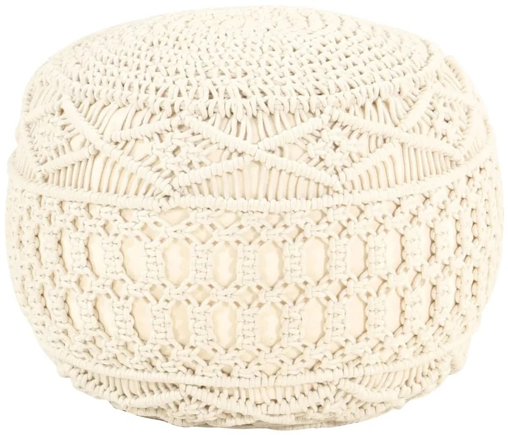 Pufe artesanal macramé 45x30 cm algodão